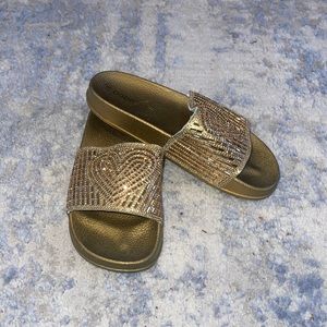 Babe Gold Sparkly Slides